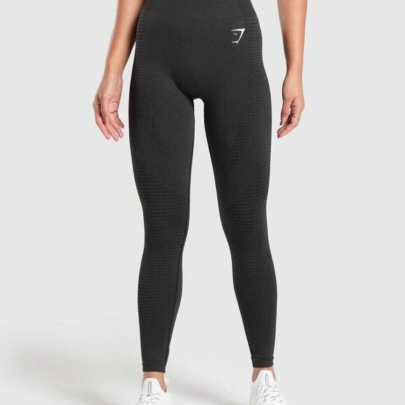 Gymshark Women's Black Marl Vital Seamless 2.0 Leggings Size Small - Picture 1 of 10